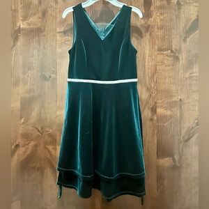 Velvet Sleeveless Dress with Rhinestone Waist